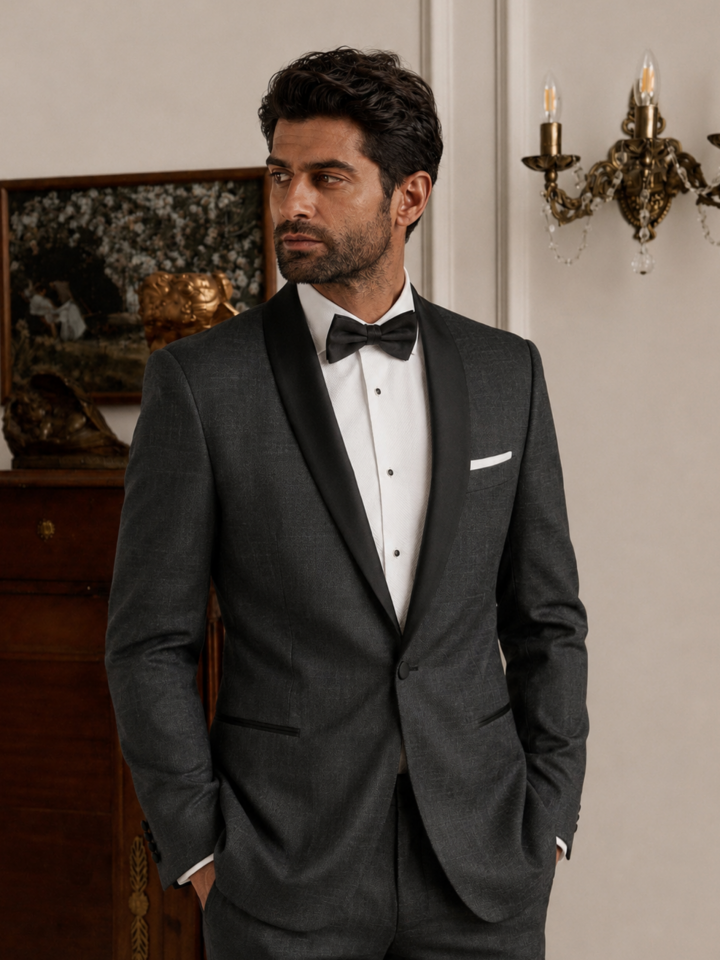 Мужской смокинг серый Hamon