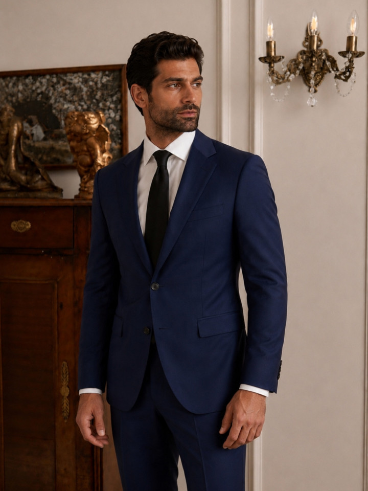Мужской костюм двойка синий Remo купить - фото 2